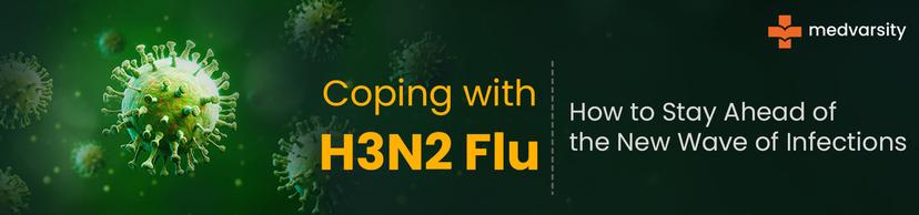 Medical illustration of H3N2 flu virus