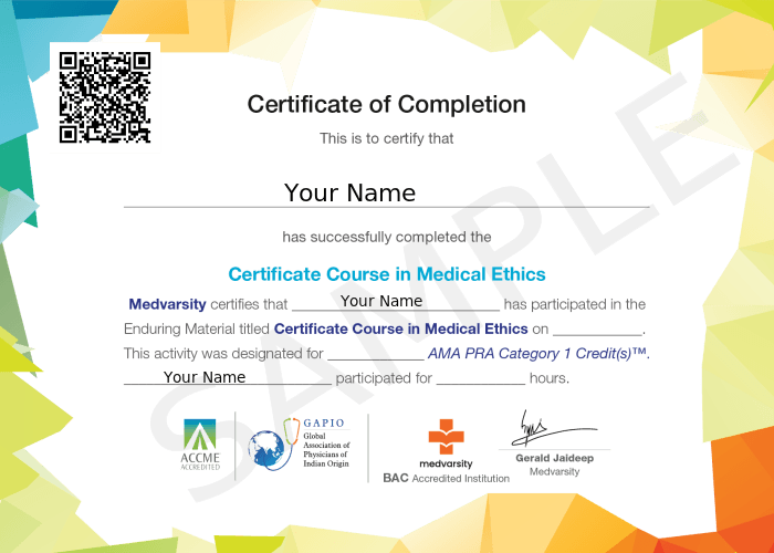 Certificate of Completion