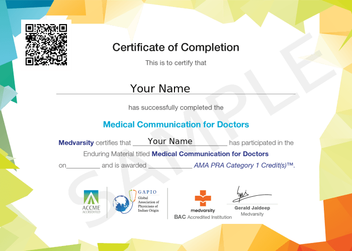 Certificate of Completion