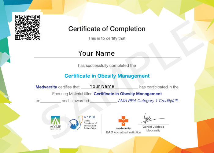 Certificate of Completion